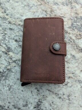 Secrid Brown Leather Card Wallet In GUC